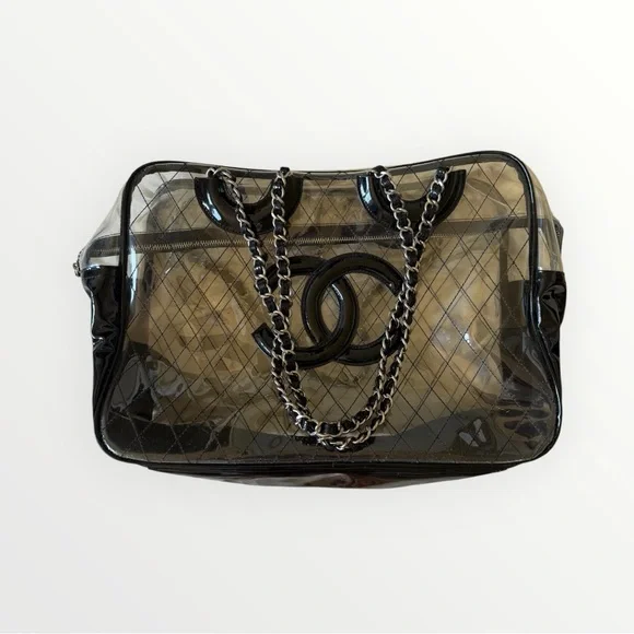 Chanel Wild Stitch Clear PVC Market Tote Bag Purse - Picture 4 of 4